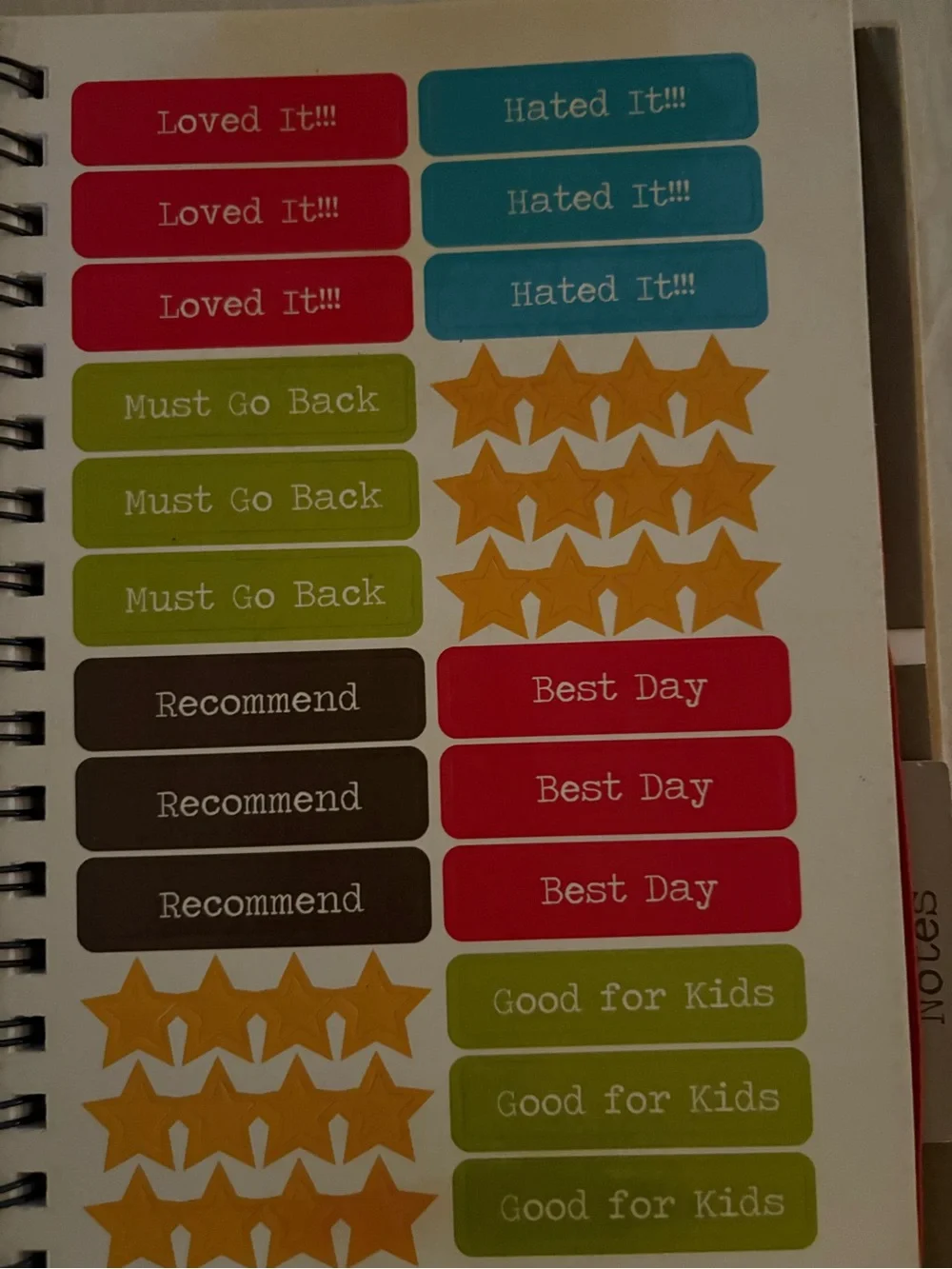 Travel Journal Notebook - Kraft Cover with Multicolor Icons